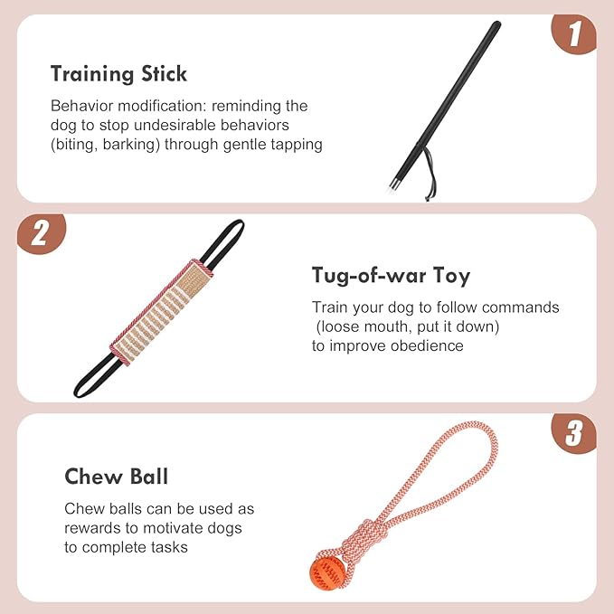 Dog Bite Training Set Include Dog Bite Sleeve, Training Stick, Tug of War Toys and Rubber Ball, Tough Dog Bite Training Equipment Durable Arm Bite Sleeve for Large Dogs K9 Professional Training