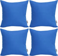4-Pack 100% Cotton Comfortable Solid Decorative Throw Pillow Case,Thmyo Square Cushion Cover Pillowcase Sublimation Blank Pillow Covers DIY Throw Pillowcase for Sofa Bedroom(16x16 inch/ 40x40cm,Blue)