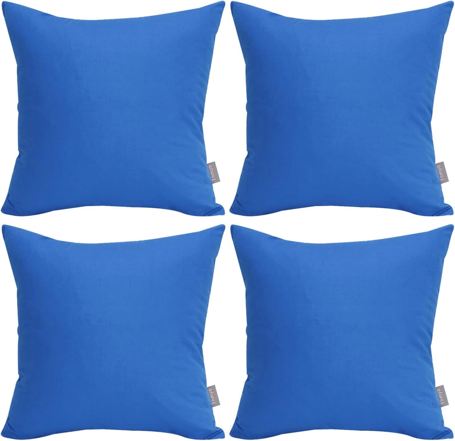4-Pack 100% Cotton Comfortable Solid Decorative Throw Pillow Case,Thmyo Square Cushion Cover Pillowcase Sublimation Blank Pillow Covers DIY Throw Pillowcase for Sofa Bedroom(22x22 inch/ 55x55cm,Blue)