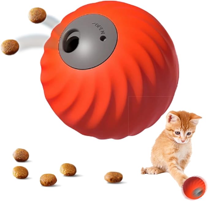 Interactive Cat Ball Toys- 2025 New Bouncing Slow Feeder, Durable Motion Activated Rolling Ball Toys for Dogs Cat to Keep Them Engaged Busy