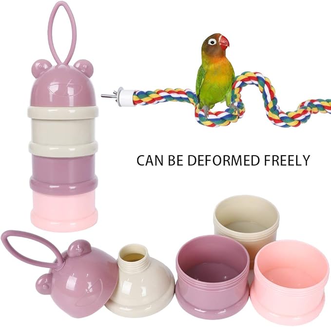 Pink Bird Backpack Carrier with Portable Bird Feeder Cups, Pet Bubble Carrier for Pet Birds, Airline-Approved, Ventilate Transparent Space Capsule Carrier Backpack for Travel, Hiking and Outdoor Use
