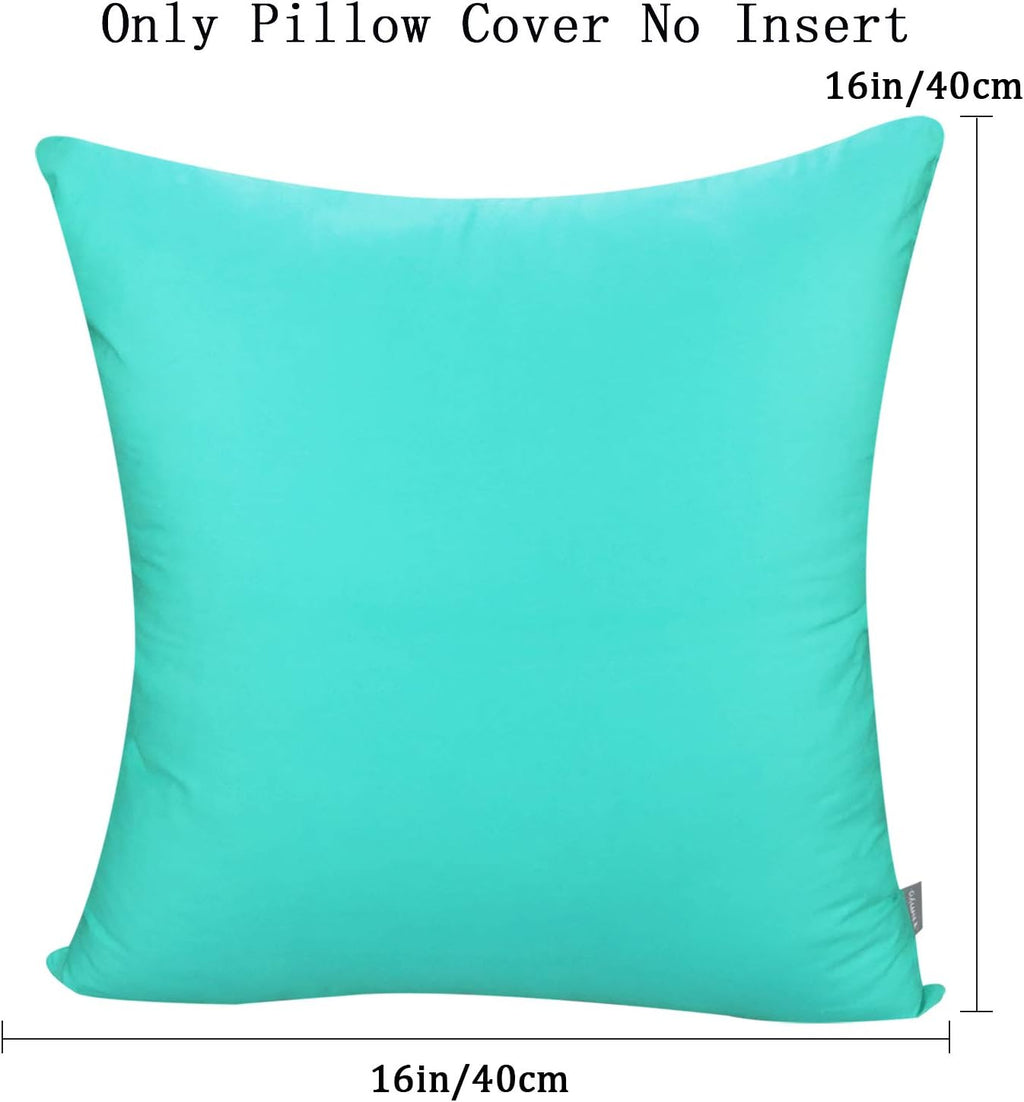 4-Pack 100% Cotton Comfortable Solid Decorative Throw Pillow Case,Thmyo Square Cushion Cover Pillowcase Sublimation Blank Pillow Covers DIY Throw Pillowcase for Sofa Bedroom(16x16 inch/ 40x40cm,Green)