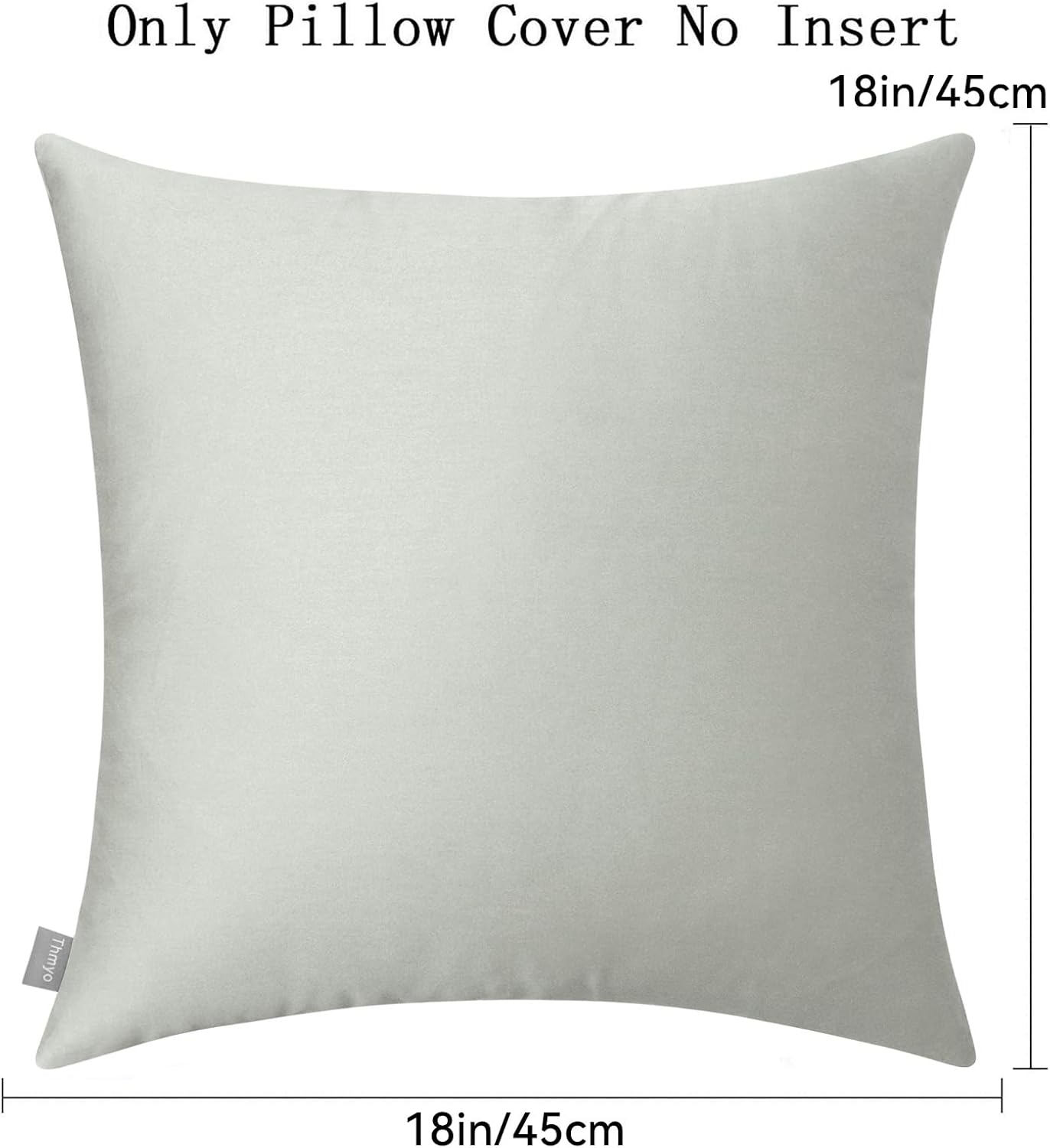 Thmyo 4-Pack 100% Cotton Comfortable Solid Decorative Throw Pillow Case Square Cushion Cover Pillowcases Sublimation Blank Pillow Covers DIY Throw Pillowcases for Sofa Bedroom(18x18inch/45x45cm,Grey)
