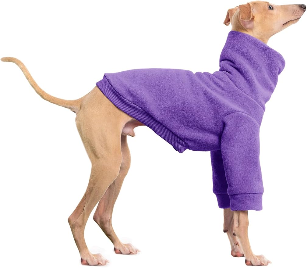 Dog Fleece Sweater Turtleneck Long Sleeve Pullover Sweatshirt Warm Puppy Clothes for Small Medium Dogs