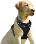 BARKBAY No Pull Dog Harness Front Clip Heavy Duty Reflective Easy Control Handle for Large Dog Walking(Black,XS)