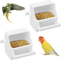 Pawfly 2 Pcs Bird Feeder, Hanging Plastic Water Dispenser with Hooks, Food Bowl for Small Parakeet Cockatiel Canary Parrot