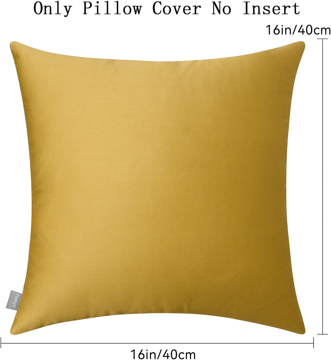 4-Pack 100% Cotton Comfortable Solid Decorative Throw Pillow Case,Thmyo Square Cushion Cover Pillowcase Sublimation Blank Pillow Covers DIY Throw Pillowcase(16x16 inch/ 40x40cm,Mustard Yellow)