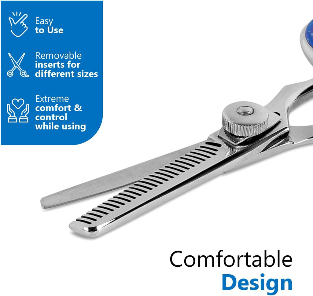 Professional 4.5-Inch Thinning Shears - Small Dog Grooming Scissors for Dogs' Faces and Eyes - Sharp & Durable - Ideal for Tight Spaces and Detailed Grooming - Pet and Cat Grooming Supplies