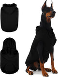 IECOii Dog Sweatshirts for Large Dogs, Basic Dog Hoodie for Large Size Dogs, Pet Pullover Sweatshirt with Hood Lightweight Fall Sweater for Doberman, Pitbull, Labrador, Black, 2XL (No Fleece Lined)