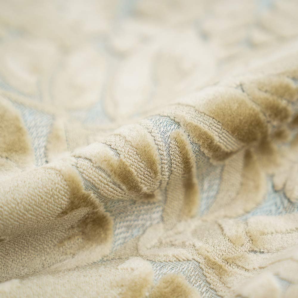 Alerfa 20 x 20 Inch Beige Square Maple Leaf Pillow Embroidery Cut Velvet Cushion Case Luxury Modern Lumbar Throw Pillow Cover Decorative Pillow for Couch Sofa Living Room Bedroom Car