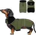 Dog Coat, Small Dog Jacket, Windproof Dogs Puffer Jacket, Fleece Lined Warm Dogs Winter Coat with Harness Hole (Army Green M)