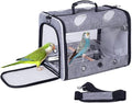 Bird Travel Carrier with Stand Perch, Breathable Bird Carrier Cage Parrot Carrier for Hiking, Airline Approved