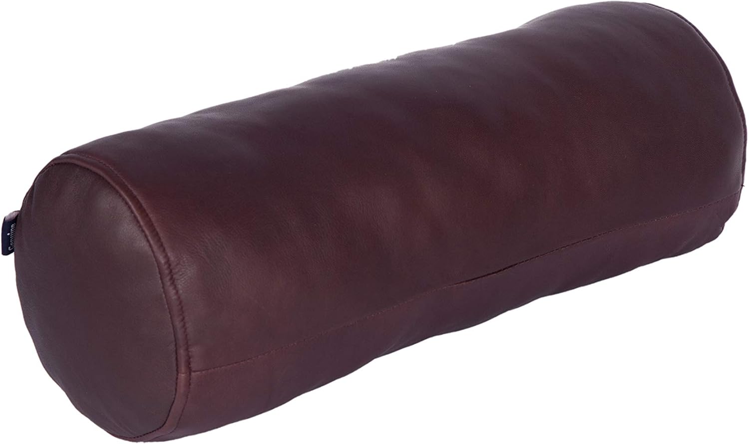 Neck Roll Pillow Cushion Cover, 14x6 Inch Full Moon Round Bolster Pillow Case, Cylinder Soft Lambskin Leather Pillowcase for Head, Spine & Neck Support During Sleep - Dark Maroon Pack of 2