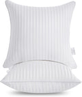 Oubonun 30 x 30 Throw Pillow Inserts, Firm and Fluffy Decorative Square Pillows for Couch Bed Sofa with Soft Cotton Cover White Cushion with Down Alternative Pack of 2