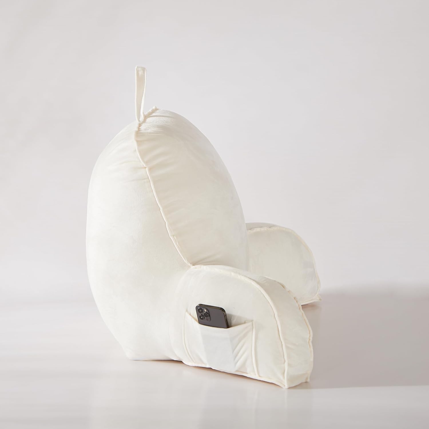 Reading Pillow for Sitting in Bed Adult,Back for Bed Sitting Up, Pillow,Backrest Back Support Chair Pillow, College Dorm Essentials for Girls and Boys, Velvet Beige L