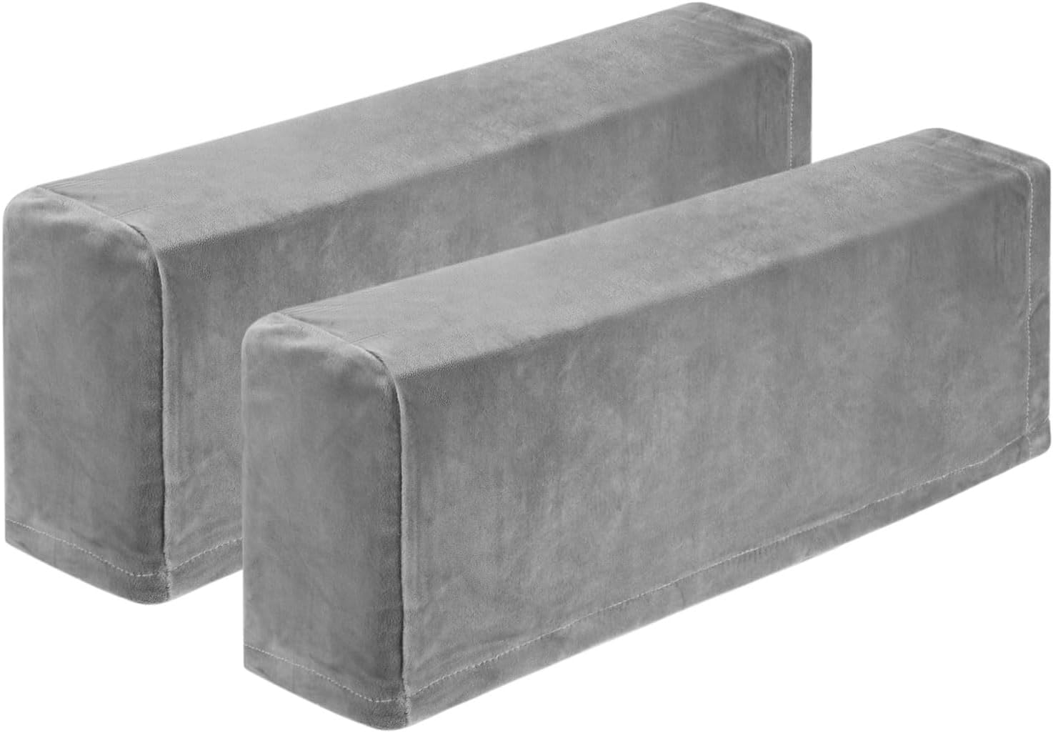 uxcell 2Pcs Stretch Armrest Covers, Polyester Soft Armchair Slipcovers Couch Recliner Arm Cover for Chair Sofa Protector, Grey