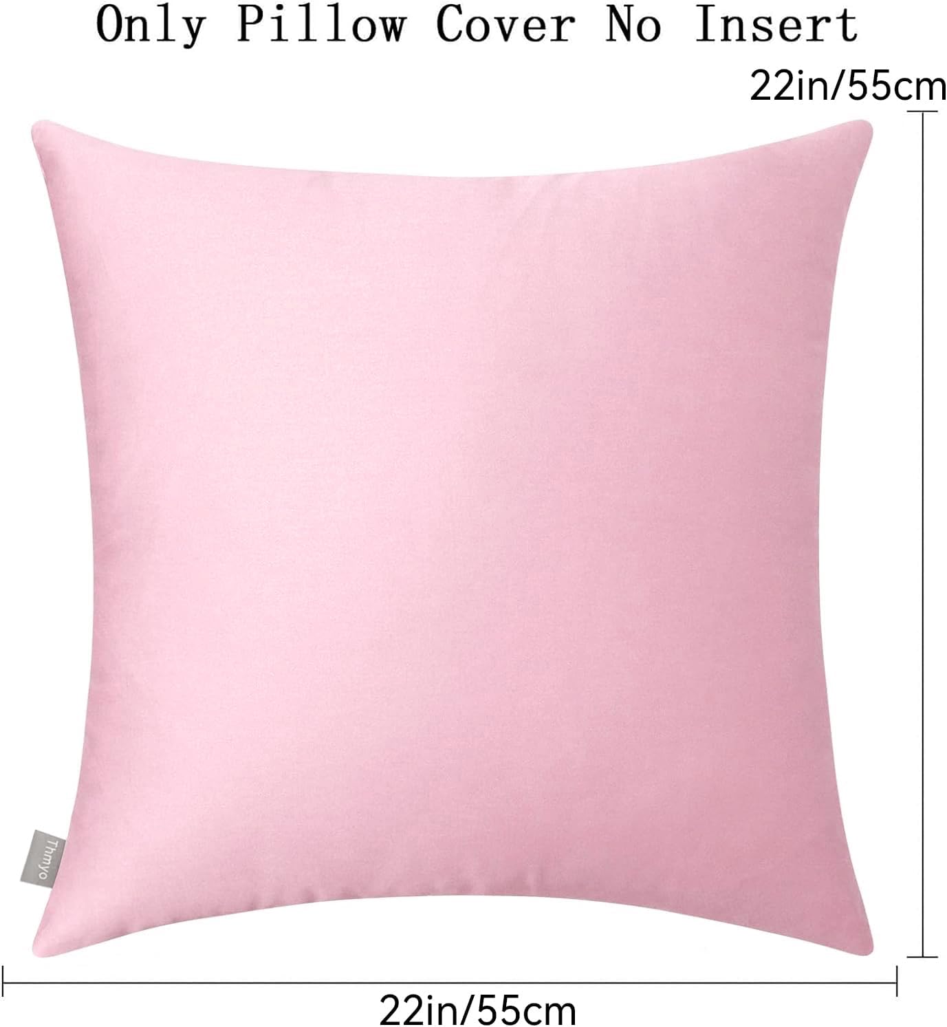 4-Pack 100% Cotton Comfortable Solid Decorative Throw Pillow Case,Thmyo Square Cushion Cover Pillowcase Sublimation Blank Pillow Covers DIY Throw Pillowcase for Sofa Bedroom(22x22 inch/ 55x55cm, Pink)