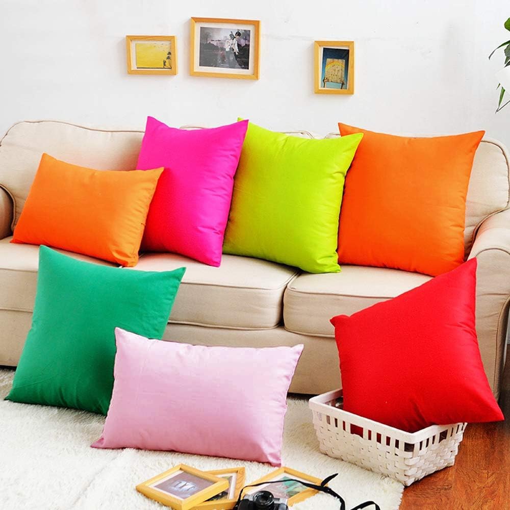 4-Pack 100% Cotton Lumbar Comfortable Solid Decorative Throw Pillow Case,Thmyo Rectangle Cushion Cover Pillowcase Sublimation Blank Pillow Covers DIY Throw Pillowcase(12x20inch/30x50cm, Pink)