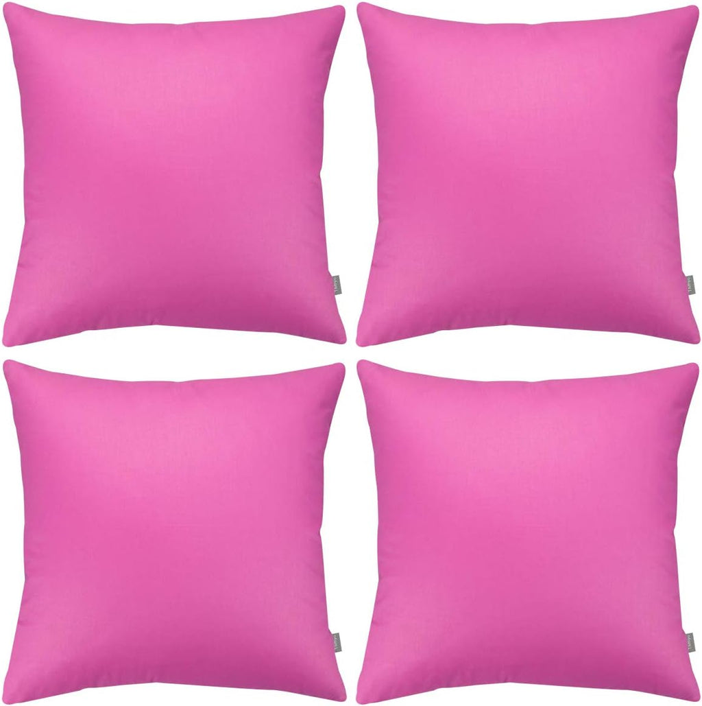 Thmyo 4-Pack 100% Cotton Comfortable Solid Decorative Throw Pillow Case, Square Cushion Cover Pillowcase Sublimation Blank Pillow Covers DIY Throw Pillowcase for Couch(16x16 inch/ 40x40cm,Rose red)