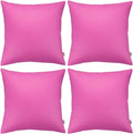 Thmyo 4-Pack 100% Cotton Comfortable Solid Decorative Throw Pillow Case, Square Cushion Cover Pillowcase Sublimation Blank Pillow Covers DIY Throw Pillowcase for Couch(16x16 inch/ 40x40cm,Rose red)