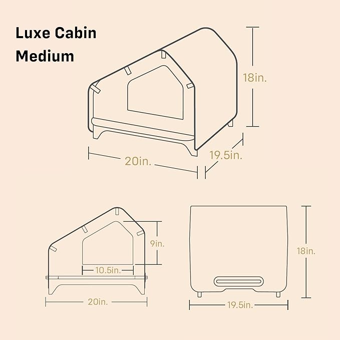 RAWRY Cat House – Covered Indoor Pet Bed with Cushion & Scratcher | Wood Cat Scratcher House for Cats, Kittens, Small Dogs