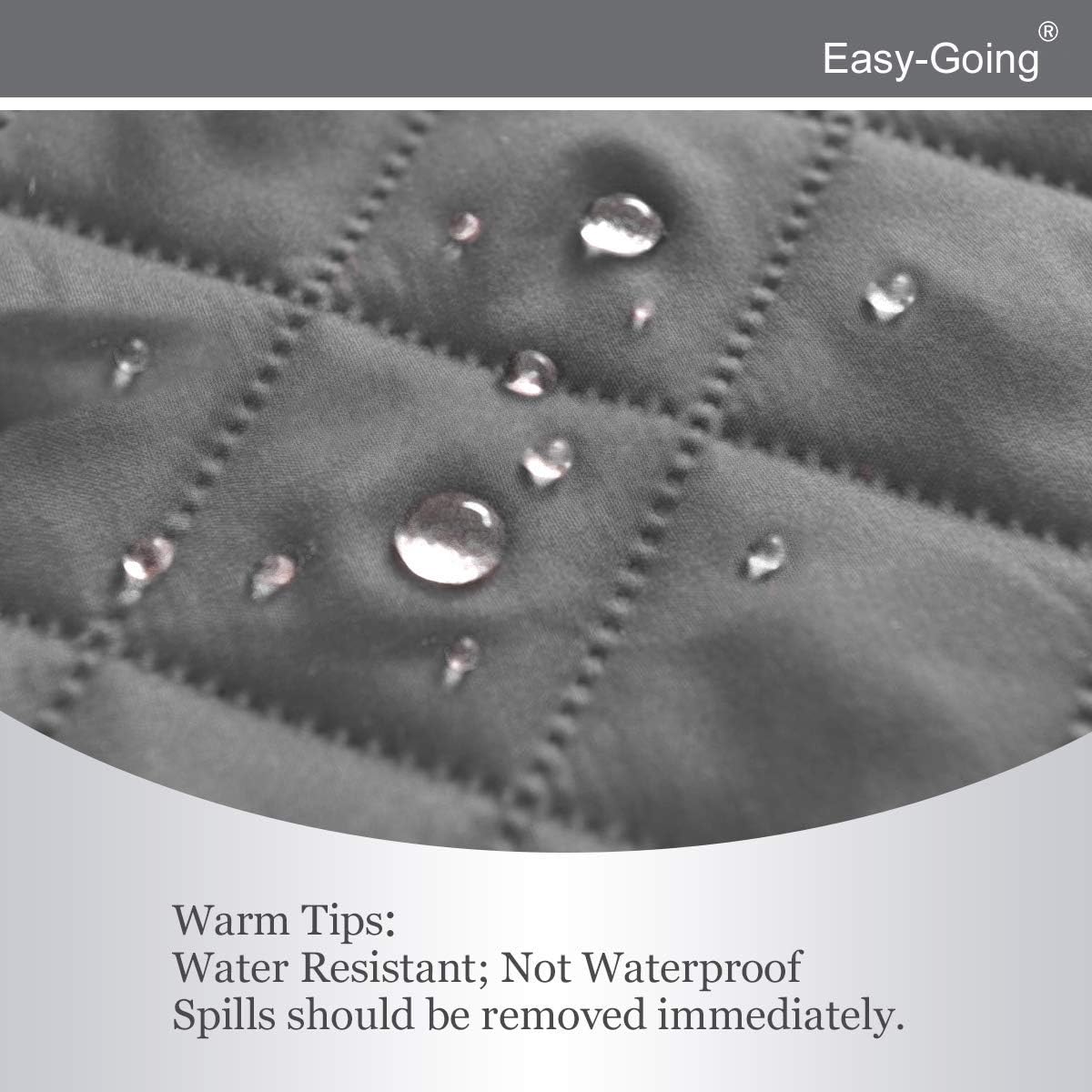 Easy-Going 4 Seater Sofa Slipcover Reversible Sofa Cover Water Resistant Couch Cover with Foam Sticks Elastic Straps Furniture Protector for Pets Children Dog Cat (XX-Large, Gray/LightGray)