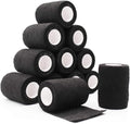 12 Rolls Elastic Self Adhesive Bandage Wrap 3 Inch, Breathable Non Woven Cohesive Bandage, Vet Wrap for Dogs, Ankle Sprains Swelling Medical First Aid Tape, Sports Athletic Tape Black