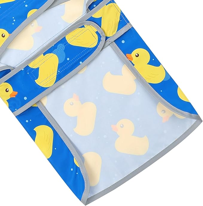 Dog Raincoat for Small Dogs Puppies Waterproof Hooded Rain Jacket with Reflective Strips Leash Hole & Poncho Adjustable Fit (ShinyDuck,S)