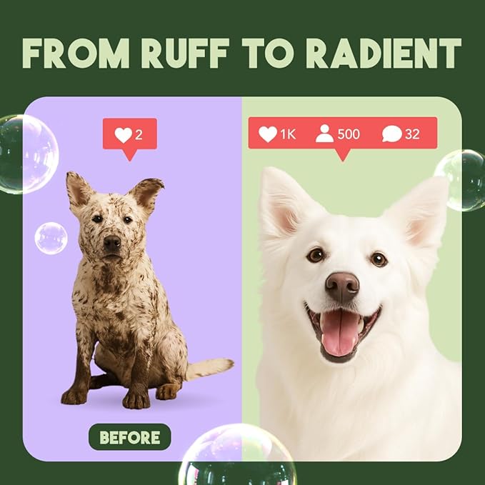 TropiClean Whitening Dog Shampoo, Whitening & Brightening, For All Coat & Color Types, Puppy Safe, Made in the USA, Cat Friendly, 20oz.