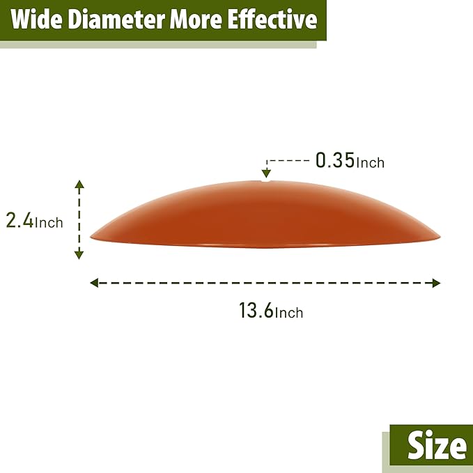 13" Hummingbird Feeder Shade Cover,Bird Feeders Dome Rain Guard,Weather Guard for Shepherd's Hook Outdoors (Terracotta), 2 Pack