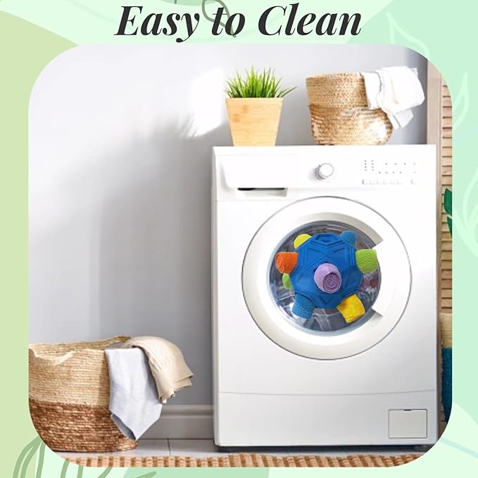 Snuffle Ball for Dog Toys Unbreakable Upgrade Ball Interactive Toy Foraging Snuffle Mat Puppy Treat Dispenser Slow Feeder Dog Puzzle Toys for Small, Medium, Large Pets (Blue Rainbow New)