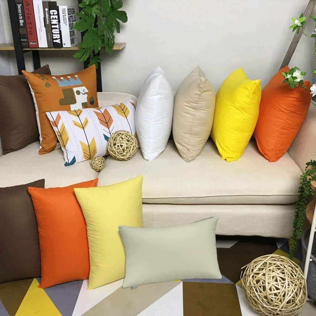 Thmyo 4-Pack 100% Cotton Christmas/Halloween Lumbar Comfortable Solid Decorative Throw Pillow Case Rectangle Cushion Cover Pillowcase Blank Pillow Covers DIY Throw Pillowcase(12x20inch/30x50cm,Beige)