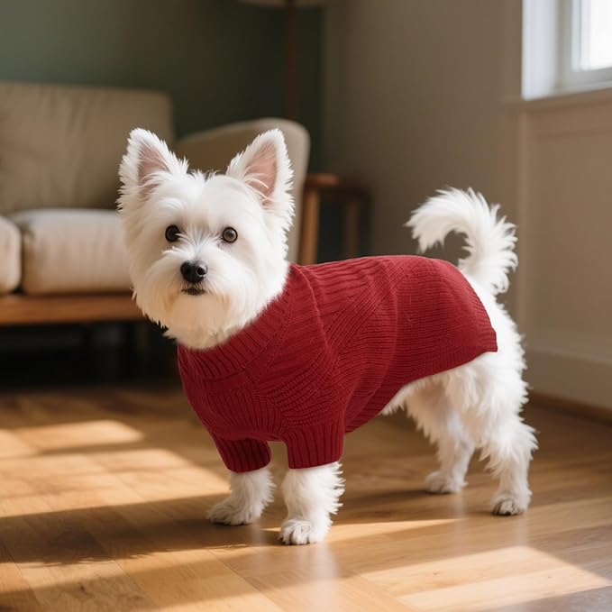 Large Dog Sweater, Soft Dog Sweater Short Sleeves, Turtleneck Sweaters for Dogs Outdoor Playing, Christmas Winter Warm Cold Sweatshirts, Solid Color
