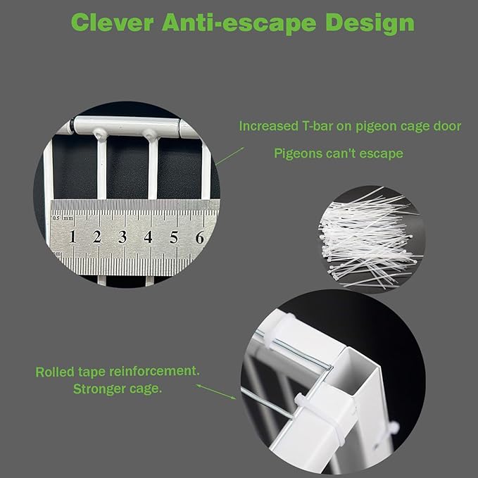 Pigeon Trap Cage with Escape-Proof Design Chicken Trap Bird Cage with One Way Entrance for Sparrows Quails Bird Chick and Duckling (15.75”L x 11.8” W x 10.24” H)