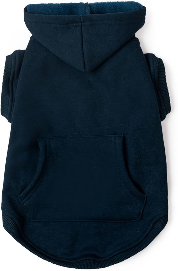 Koneseve Dog Hoodie Fleece Puppy Clothes Warm Sweater with Hat for Small Dogs Cat Hooded Shirt Kitten Pet Basic Hoodies Sweatshirt with Pocket Doggie Soft Winter Coat Apparel (Blue; S)