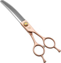 Fenice Peak Professional Curved Thinner Dog Grooming Scissors 7.0'' Rose Gold Thinning Shears Extremely Sharp Blades 440C Stainless Steel Thinning Shears Durable Smooth Fine Cut for Dogs and Cats.