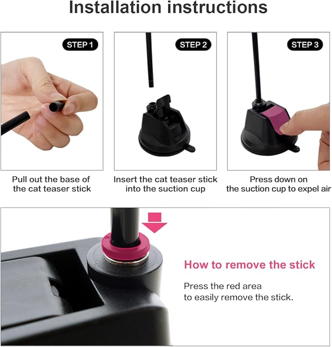 TTcat Cat Feather Toys Suction Cup,2 Cat Wands,8Pcs Birds and Insects Dragonfly Grasshopper Simulation Feather Refills with Bells, Interactive Toys for Indoor Cats and Kitten.