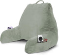 Nestl Reading Pillow with Shredded Memory Foam, Designed for Sitting Up in Bed and Couch, Back and Arms Adjustable Support for Adult & Teens Backrest Pillows for Reading with Washable Cover Sage Green