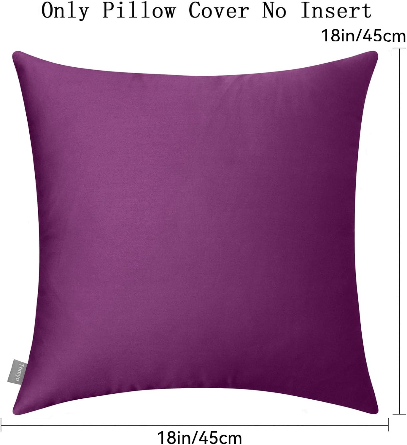 4-Pack 100% Cotton Comfortable Solid Decorative Throw Pillow Case,Thmyo Square Cushion Cover Pillowcase Sublimation Blank Pillow Covers DIY Throw Pillowcase(18x18 inch/ 45x45cm,Dark Reddish Purple)
