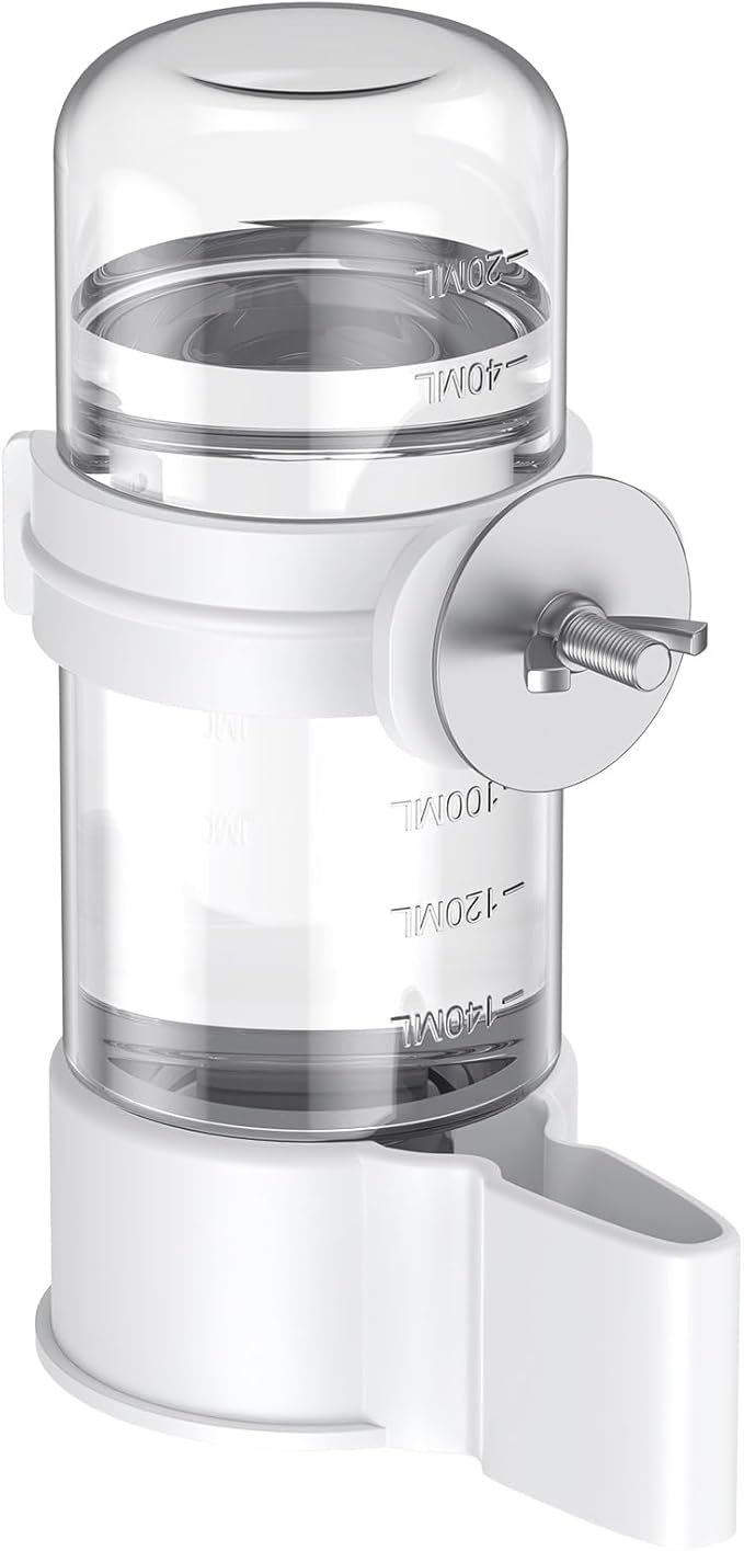 Pawfly Bird Water Dispenser, Automatic Water Feeder, Plastic Cage Water Dispenser, White Parrot Waterer for Small Parakeet Cockatiel Budgie Lovebirds (Not Fit for Food Feeding)