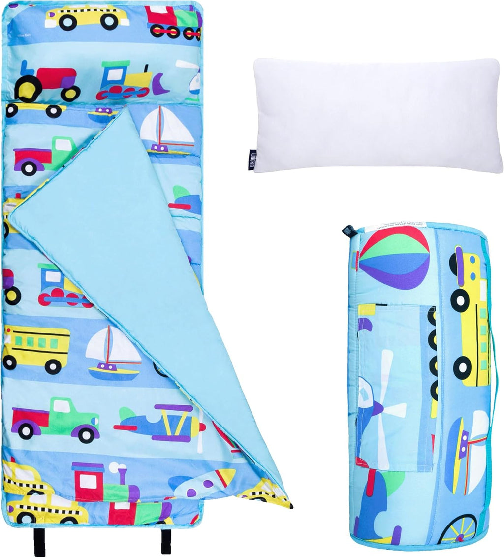 Wildkin Kids Microfiber Nap Mat – Soft Sleep Mat with Pillow, Ideal for School & Travel - On The Go