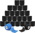 24 Pack Self Adhesive Bandage Wrap 2 Inch x 5 Yards Non-Woven Bandage,Vet Wrap Breathable Elastic Self-Adherent Tape for Stretch Athletic, Sports, Wrist, Ankle (Black)