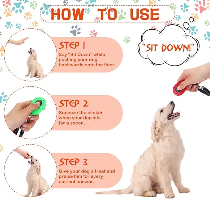 Kigeli 30 Pcs Dog Training Clicker for Pet with Wrist Strap Dog Cat Bird Clicker Puppy Training Supplies for Dogs Cats Horses Birds Behavioral Coaching Accessories (6 Colors)