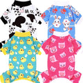 XPUDAC 4 Pieces Dog Pajamas for Small Dogs Pjs Clothes Puppy Onesies Outfits for Doggie Christmas Shirts Sleeper for Pet Cats Jammies-XS