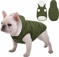 Fleece Hoodie, Windproof Waterproof Coat, Winter Warm Jacket, Cold Weather Pet Apparel Clothes Vest for Small Medium Large Dogs (S, Green)