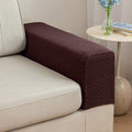 2Pcs Couch Arm Covers, Armrest Cover for Sofa, Sofa Arms Covers Washable Arms with Twist Pins Soft,Skin-Friendly for Pets (Texture Brown, Armrest Cover)