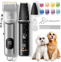 Dog Grooming Kit, Dog Clippers for Grooming for Thick Curly Coats, Professional Pet Hair Shaver Paw Trimmer Cordless Rechargeable Low Noise for Dogs Cats Animals Face Ear