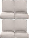 Pop 22x25/22x24 Outdoor Chair Cushions Set of 4 - Heavy Duty High Back Replacement Zippered Cushion for Patio Furniture Dining Gliding Rocking Chairs Loveseat L-Shape Sofa - Beige/Classic