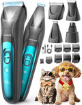 oneisall Quiet Dog Clippers for Grooming LED Light, Cordless Dog Grooming Kit 4 in 1, 2000mAh Pet Clippers Paw Trimmer Nail Grinder for Paw, Nail, Face, Ears, Legs, Body