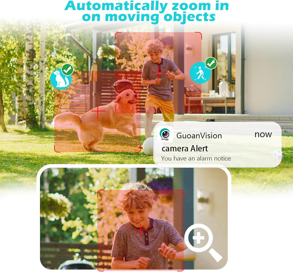 5G Camera for Home Security, 3MP Outdoor/Indoor Security Cameras, Baby Monitor Camera for Pet/Babies/Room/Cat/Dog/Nanny/Elder, IP66 Waterproof, 3 Night Vision, Alarm Siren, SD/Cloud